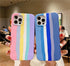 Multicolored Rainbow Phone Case for iPhone 7 8 Plus X XR 11 12 13 14 Pro Max Silicone Bright Color Cute Back Cover Colorful  Rainbow Soft Silicon Full Protection Case Cover