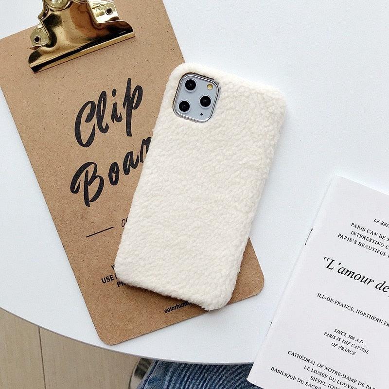 Fashion Lady Gift Case For Iphone Xs Max Xr X 11 Pro Max Se Furry Fluffy Warm Cover For Iphone 6 7 8 Plus Soft Phone Case Flexible Silicon Soft Fluffy Furry Shockproof Protective Phone Case For Iphone