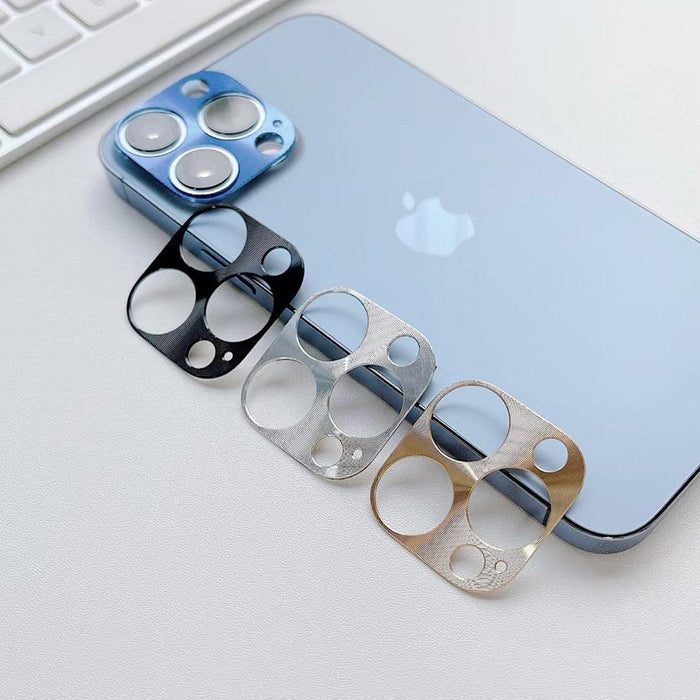 CD Texture Metal Camera Lens Frame For Iphone 14 Plus 13 Pro Max 12 Pro Max 11 Pro Max 12 Pro Camera Lens Screen Protector Camera Lens Protector Ring Cover Anti-Fall Not easy to fall 360 Degree Protection