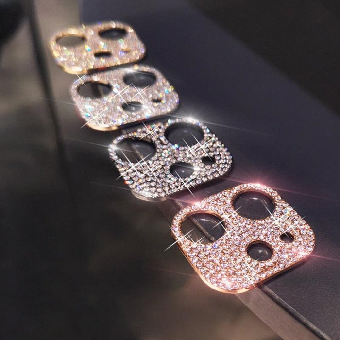 Camera Lens Metal Protector For iPhone 14 13 12 11 Pro Max Hollow Glitter Rhinestones Camera Protector For iPhone 12 13 Mini 14 Diamond Camera Lens Protection Decorations Lens Protector Cover for iPhone