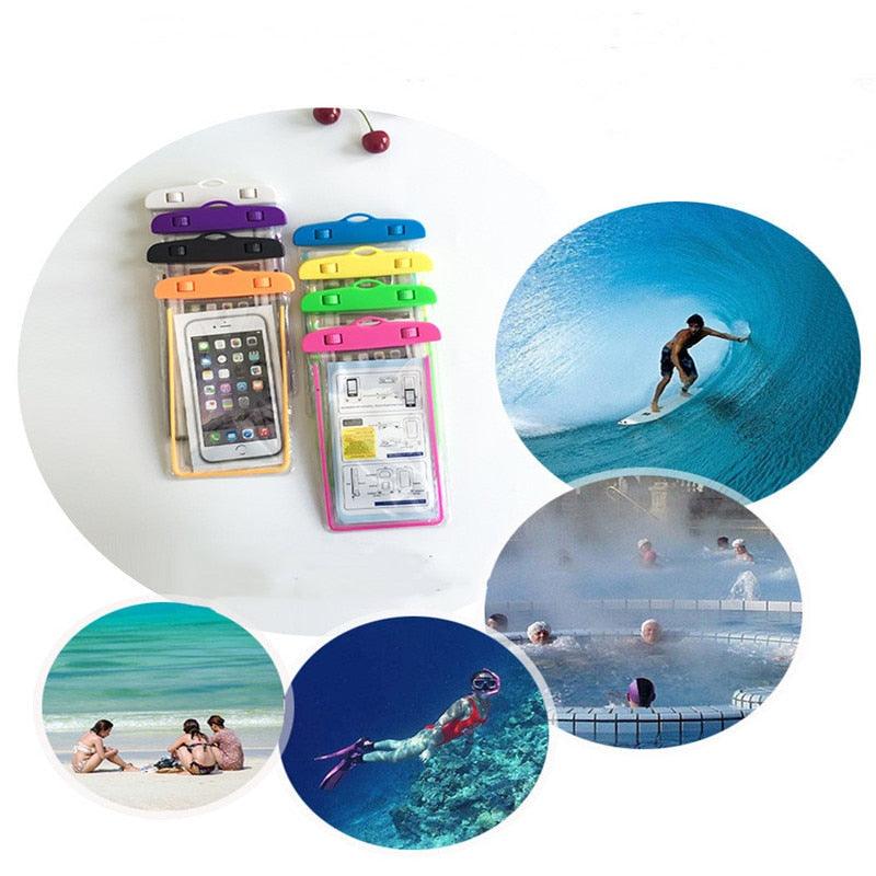 Colorful Pouch Universal Waterproof Cell Phones Useful Dropping Convenient To Use Lightweight Portable Bags Plastic Waterproof Underwater Pouch for Mobile Phone Case & Strap 3.5 -6 inch