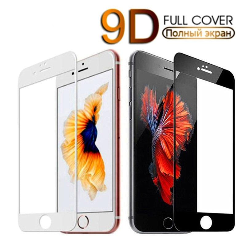 9D Full Cover Protective Glass IPhone 7 Plus 8 6 6S 5 XR XS Max Tempered Glass Iphone X Screen Protector for IPhone Se 2020 Case Scratch Resistant Easy Install Bubble Free Case Friendly Screen Protection iPhone Glass