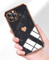 Luxury Shockproof Soft Case For iPhone 13 12 11 Pro Max XS XR X R 8 7 Plus iPhone12 12Pro iPhone11 Marble Texture Covers  Luxury Love Phone Case Cute Side Small Heart Pattern Soft Shockproof Full Lens Case for iPhone