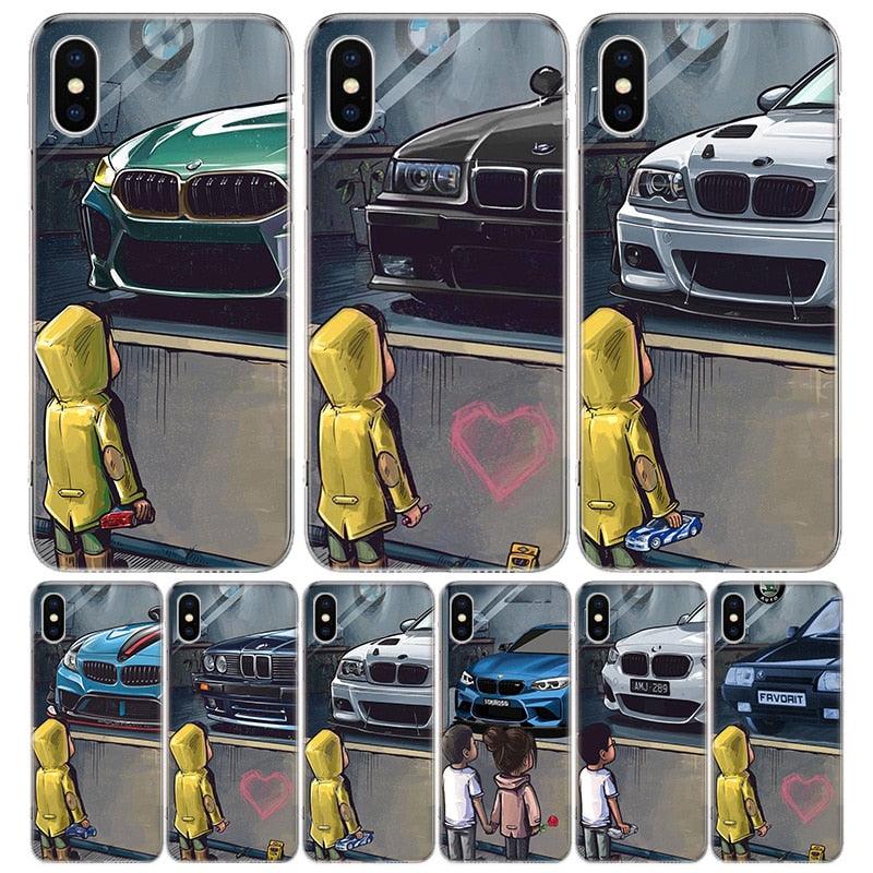 Boy See Sports Car Drift Phone Case For Iphone 14 11 12 13 Pro Max Xr X Xs Mini 8 7 Plus 6 6s Se 5s Soft Silicone Gel Cover For Iphone