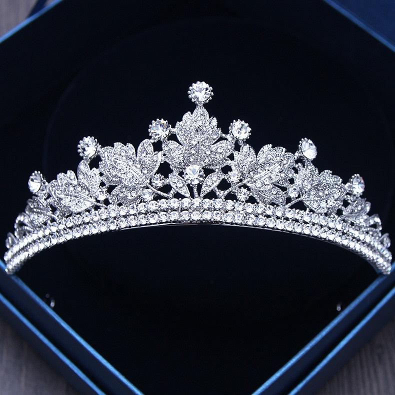 Silver Gold Color Crystal Crowns Bride Tiara Fashion Queen For Wedding Crown Headpiece Wedding Hair Jewelry Accessories  Wedding Crown Bride Tiaras Hair Jewelry Crystal Diadem Prom Party Pageant Accessories