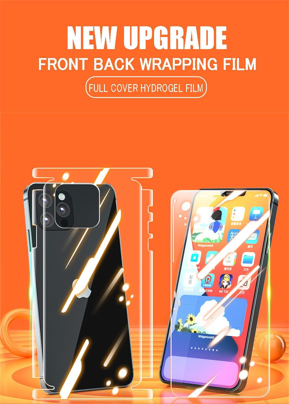 360 Front+Back Full Body Film On the Screen Protector For iPhone 14 13 Pro Max 12 Temper Film Premium HD Clarity Anti-Fingerprint/Scratch Screen Protector 11 Mini Ultra Thin Matte Clear Cover