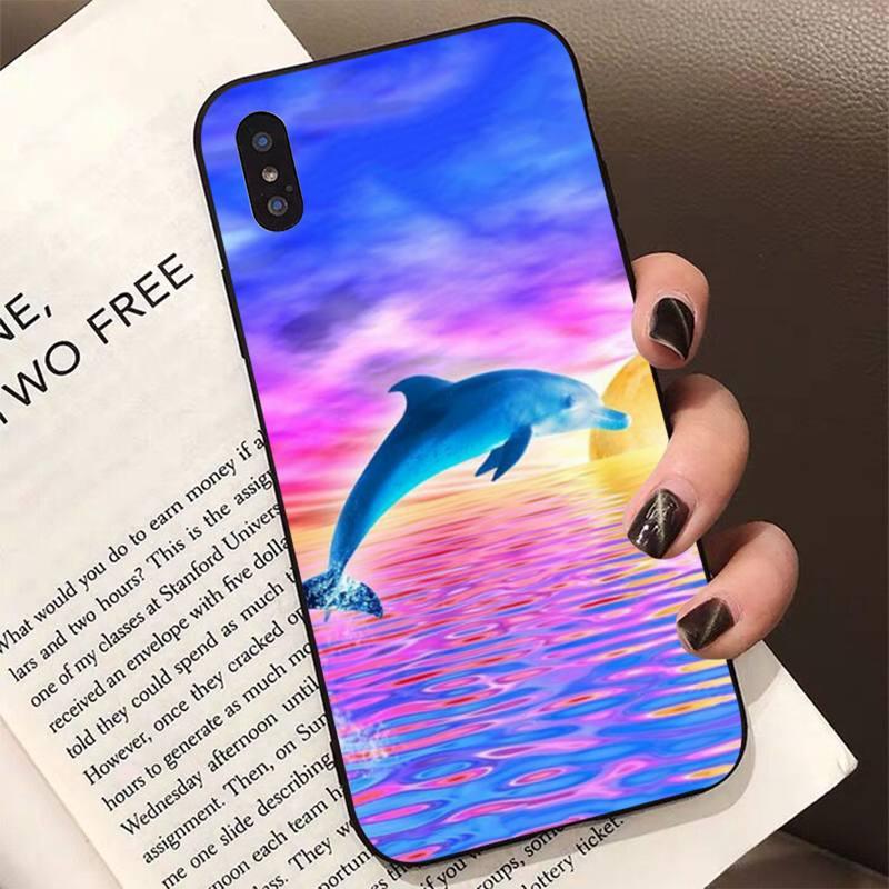 Animal Cute Dolphin Phone Case For Iphone 11 12 13 Mini Pro Xs Max 8 7 6 6s Plus X 5s Se 2020 Xr Case Soft Tpu Cover Flexible Ultra Slim Anti-scratch Cover