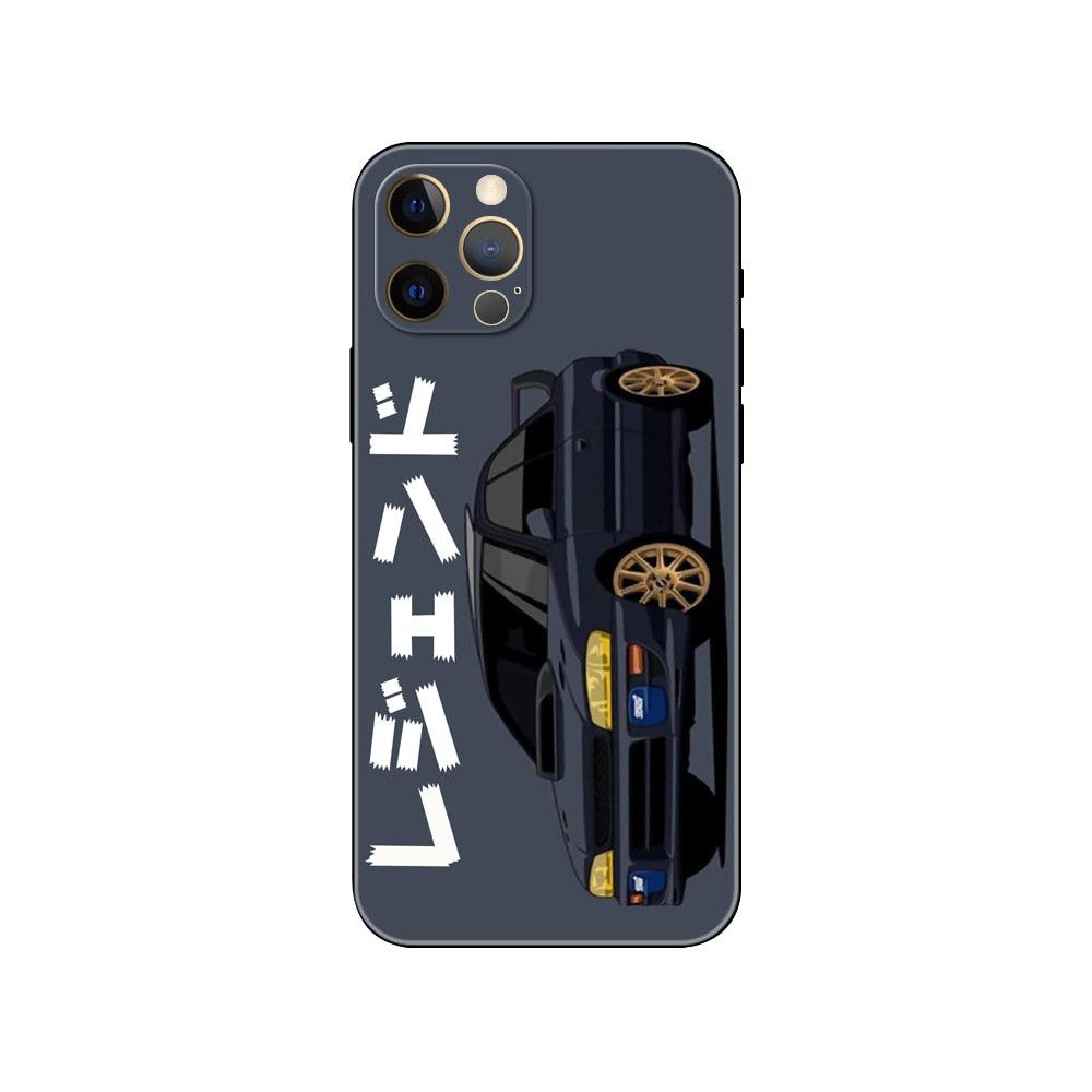 Black Phone Case Mask  for iphone 5 5s se 2020 6 6s 7 8 plus x 10 XR XS 11 12 mini pro MAX back cover Tokyo Drift Sports Car Transparent Phone Case Silicone Back Cover For iPhone