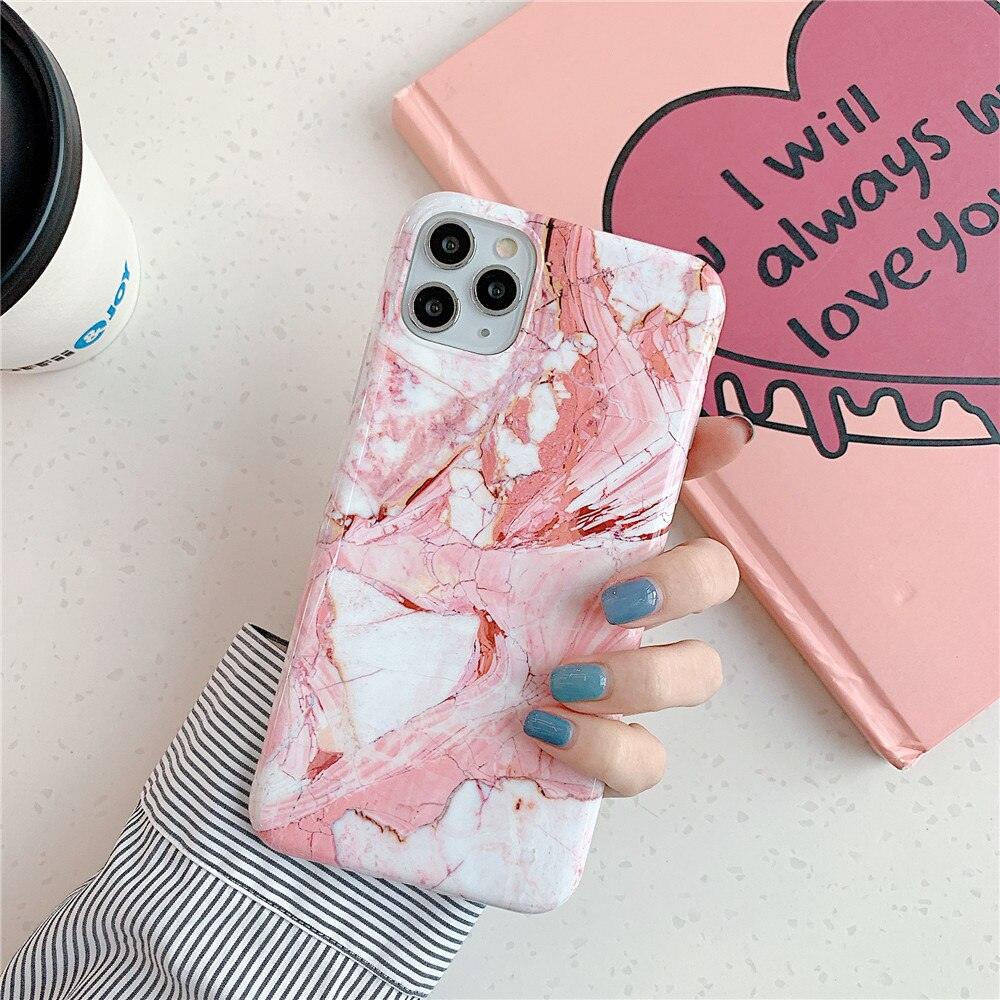 White Gray Marble Slim Soft Clear Bumper Full-Body Protective Phone Case Cover Glossy Marble Texture Cover for iPhone 11 14 Pro Max 14Plus 12 13 Mini X XR XS Max Soft Back Case