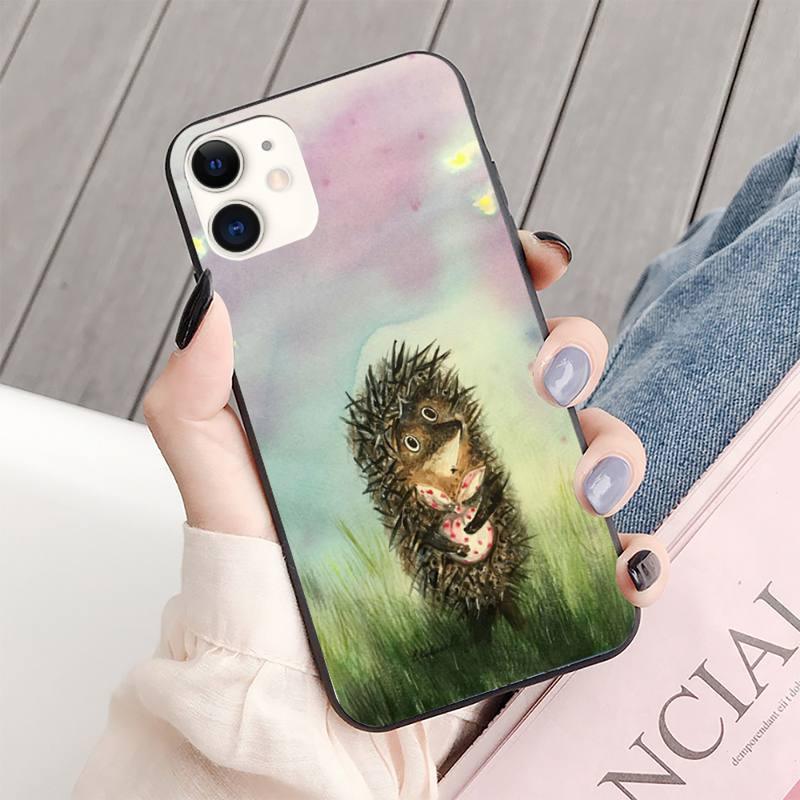 Bright Hedgehog In The Fog Phone Case For Iphone 13 8 7 6 6s Plus X 5s Se 2020 Xr 11 12 Mini Pro Xs Max Screen Protector soft Flexible Silicone Gel Rubber Bumper Cover