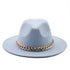 Elegant Green Fedora Hats Women Men Fedora Hats Wide Brim Fedora Hat Summer Chain Band Jazz Hats Winter Autumn Gentleman Outdoor Hat