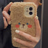 Cute Furry Fluffy Brown Bear Phone Case For iPhone 11 12 13 Pro Max 6 7 8 Plus X XS Max XR SE 2020  Winter Plush Warm Soft Cover  Autumn and Winter Shockproof Full Case Cover