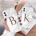 White A-Z Marble Texture Phone Cover For Iphone 12 Mini Soft Silicone Back Case Solid Name Phone Case Luxury Screen Camera Protection Shockproof Soft Cover