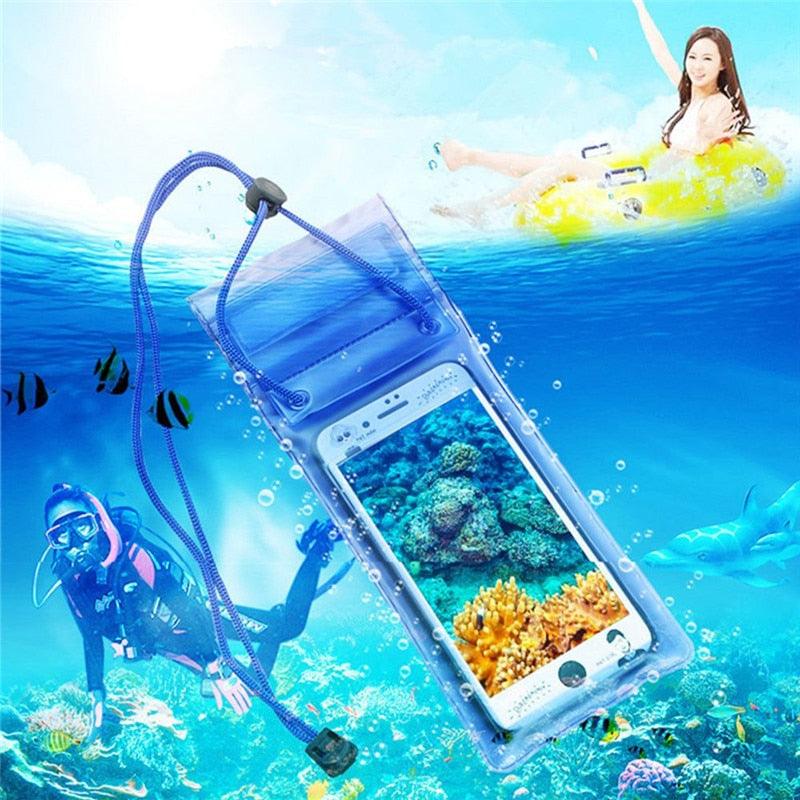 Universal Waterproof Case For iPhone X XS MAX 8 7 Cover Pouch Bag Cases Water proof Phone Case Phone Pouch for Underwater Pictures and Video Recording Waterproof Phone Compatible with iPhone