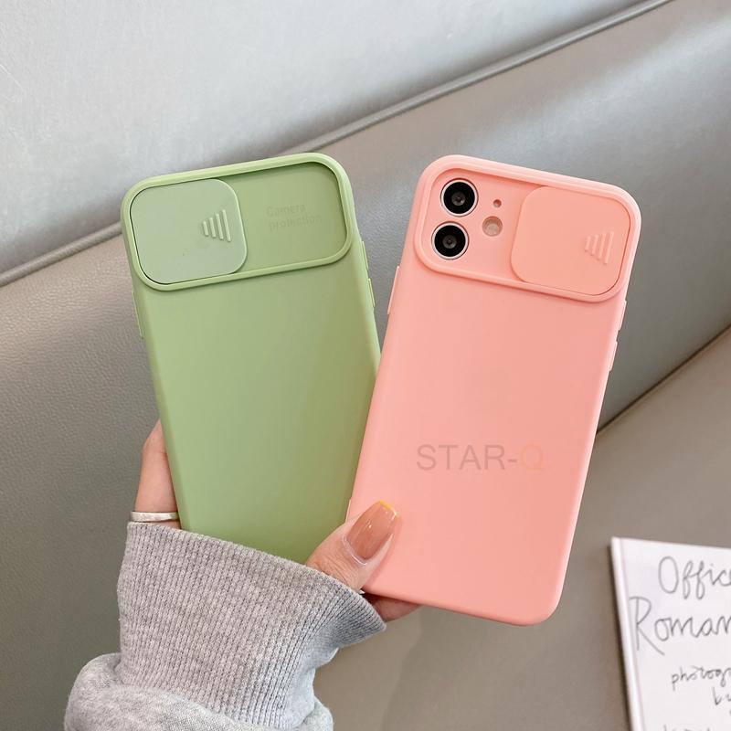 Modern Slide Camera Protector Phone Case On For Iphone 13 Pro 11 12 13pro Max Mini Iphone13 12pro Silicone Silicone Shockproof Phone Case Drop Protection  Back Cover For Smartphone