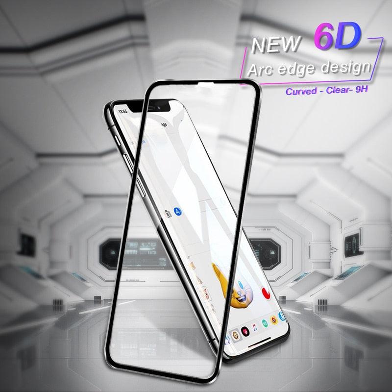 10D Curved Edge Aluminum Alloy Tempered Glass for iPhone X XS MAX 11 12 Pro Max mini 6 6S 7 8 Plus Full Cover Screen Protector  Titanium Alloy Metal Edge Full Coverage Front Tempered Glass Screen Protector for iPhone