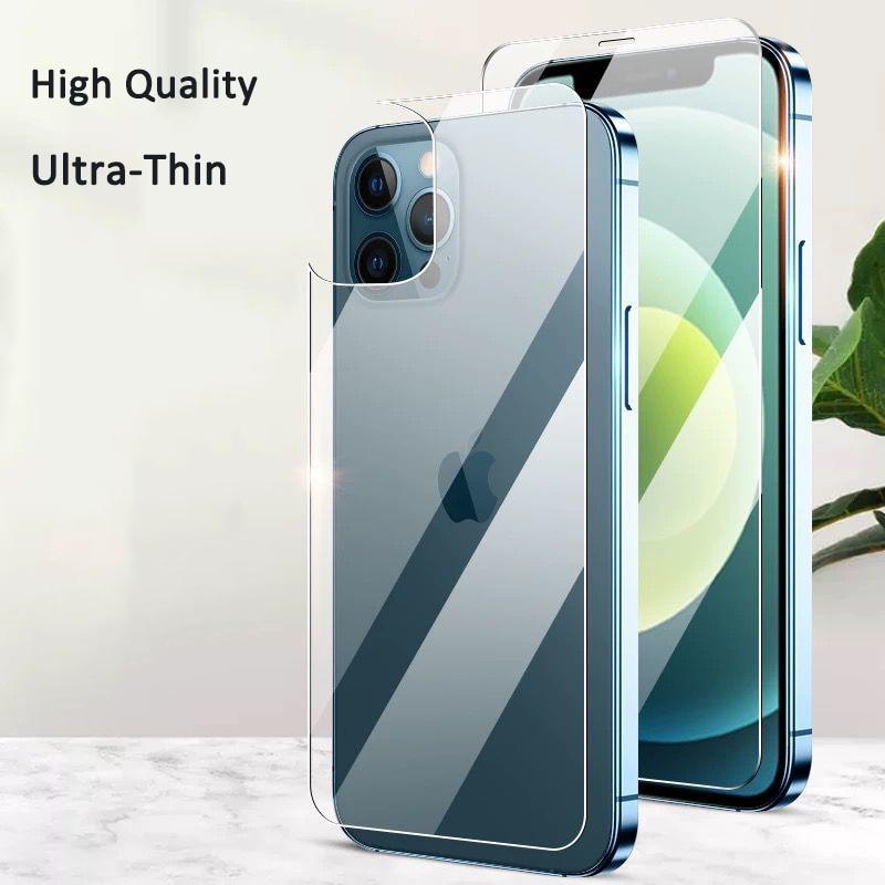 3 In 1  2PCS Front+Back+Lens Full Cover Tempered Glass Film For iPhone 12 11 Pro Max Mini Screen Protector For iPhone 13 Pro Max Glass Temper Glass Film Temper Glass Film Premium HD Clarity Anti-Fingerprint/Scratch for iPhone