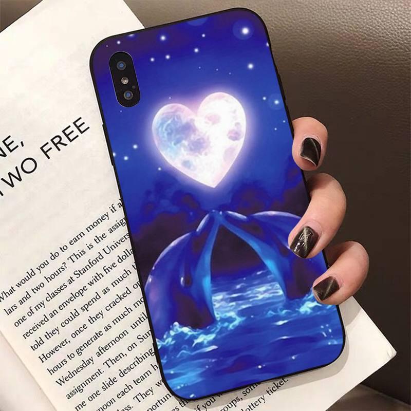 Animal Cute Dolphin Phone Case For Iphone 11 12 13 Mini Pro Xs Max 8 7 6 6s Plus X 5s Se 2020 Xr Case Soft Tpu Cover Flexible Ultra Slim Anti-scratch Cover