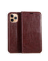 Brown Genuine Leather Flip Case For iPhone Luxury Wallet Card Cover For iPhone 14 13 Leather iPhone Case Kickstand Card Holder Flip Leather Wallet Phone Case