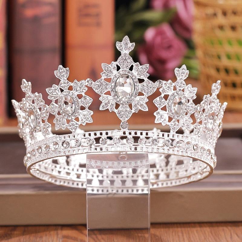 Crystal Rhinestone Round Crown Tiara Hair Jewelry Wedding Hair Accessories Bridal Hair Jewelry Queen Party Crown And Tiaras Gift Gold Crowns For Women Crowns And Tiaras Hair Accessories For Wedding Prom Bridal Party