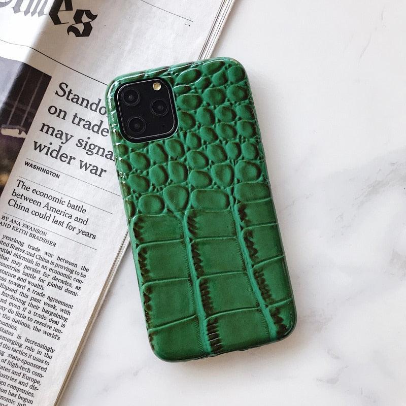 Multicolored Crocodile Texture Soft Silicone Phone Case For iphone 14 Mini 13 Pro Snake Skin Pu Leather Cover Mobile Phone Case Snake Skin Print Pattern Thin Leather Back Cover Protective Case For iPhone