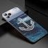 Anchor Boat Ship Wheel Phone Case For iPhone 13 12 Mini 11 Pro XS Max XR X 8 7 6S 6 Plus 5S 5 SE 2020 Black Cover Custom Anchor Hard Back Cover Case