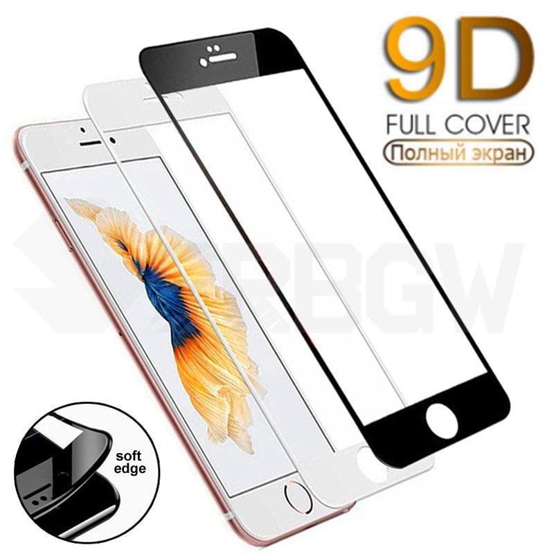 9D Curved Full Cover Tempered Glass On For iPhone 7 8 Plus Soft Edge Screen Protective Glass For iPhone 7 8 6 6S Plus Film Case Tempered Glass Screen Guard