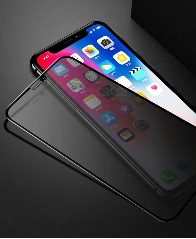 3Pcs Best Privacy 9H Tempered Glass For iPhone 11 12 13 14 Pro Mini XS MAX X XR 6S 7 8 Plus SE Anti Spy Peep Screen Protector Anti-Spy Anti-Peeping Tempered Glass Screen Film for iPhone