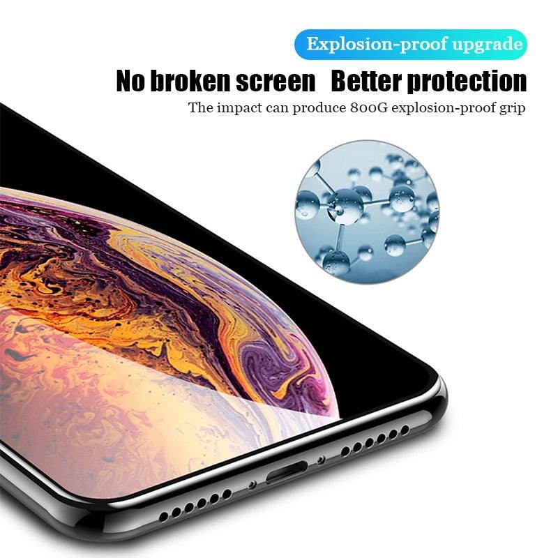 4pcs Full Cover Tempered Glass For Iphone 11 13 12 Pro Max Mini Xs X Xr Screen Protector On Iphone 7 8 Plus 6 6s Se 2020 Glass Guard Screen Protector For Iphone