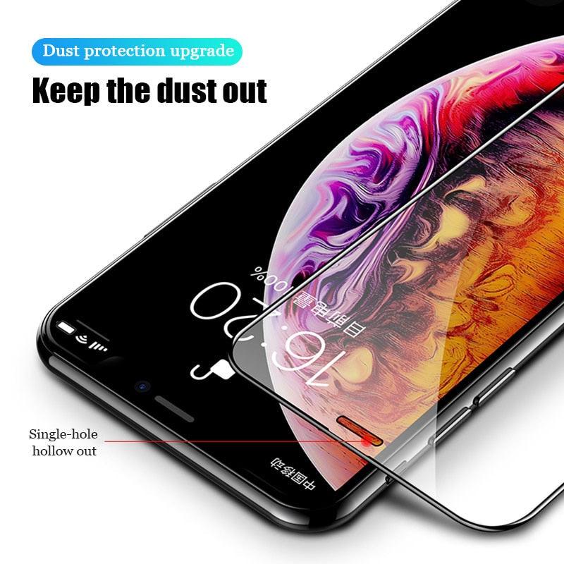 4pcs Full Cover Tempered Glass For Iphone 11 13 12 Pro Max Mini Xs X Xr Screen Protector On Iphone 7 8 Plus 6 6s Se 2020 Glass Guard Screen Protector For Iphone