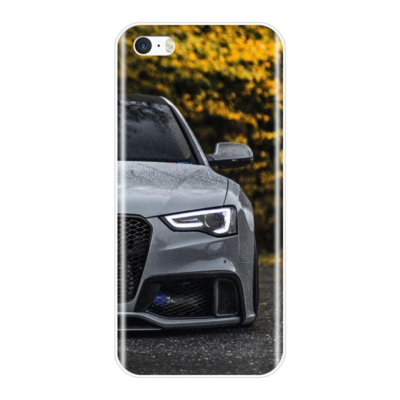 Cute Clear Flexible Silicone Auto  Boys Design Back Cover For iPhone 5 S 5C 5S SE Car Sports Car Cool Men Fashion Silicone Soft Phone Case For iPhone 4 S 4S Case