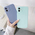 Soft Silicone Candy Color Phone Case For iPhone 13Mini iPhone 14Pro Max Ultra Thin Shockproof Cover Solid Color Shockproof Silicone Case For iPhone