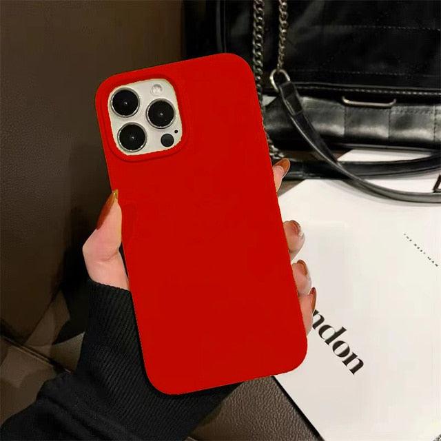 Unique Solid Color Soft Silicone Phone Cases For iPhone 13 12 11 14 Pro Max X XR XS Case For iPhone 12 13 Pro 7 8 SE Cover Silicone Phone Cover Ultra Slim Shockproof Protective Case for iPhone 14