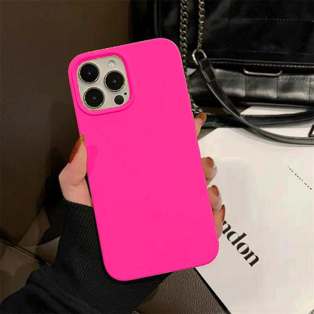 Unique Solid Color Soft Silicone Phone Cases For iPhone 13 12 11 14 Pro Max X XR XS Case For iPhone 12 13 Pro 7 8 SE Cover Silicone Phone Cover Ultra Slim Shockproof Protective Case for iPhone 14