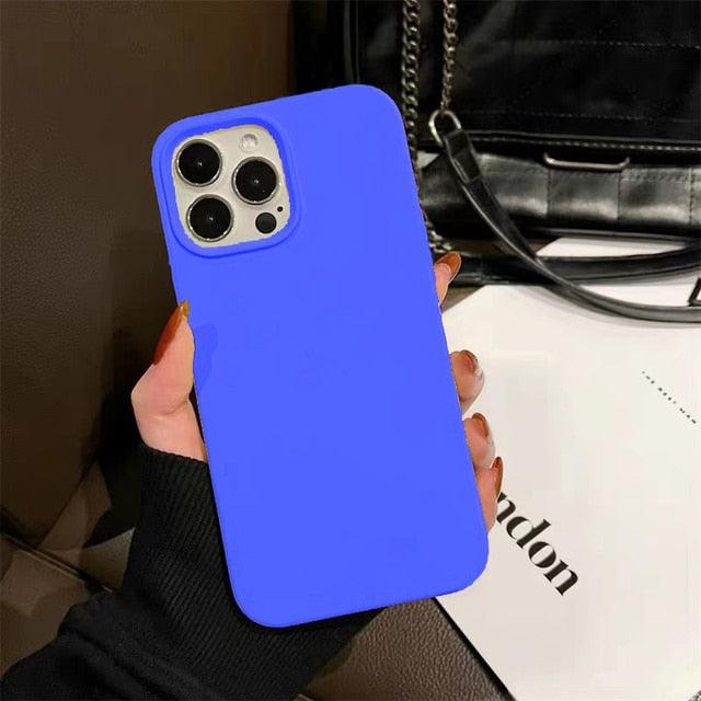 Unique Solid Color Soft Silicone Phone Cases For iPhone 13 12 11 14 Pro Max X XR XS Case For iPhone 12 13 Pro 7 8 SE Cover Silicone Phone Cover Ultra Slim Shockproof Protective Case for iPhone 14