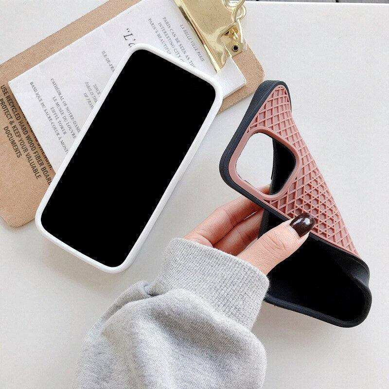 Modern Waffle Sport Shoe Sole Texture Silicone Case for iPhone 12 13 Pro Max XS XR X iPhone Mini Cover  Silicone Impact Resistant Protective Case Soft Silicone Art Phone Case