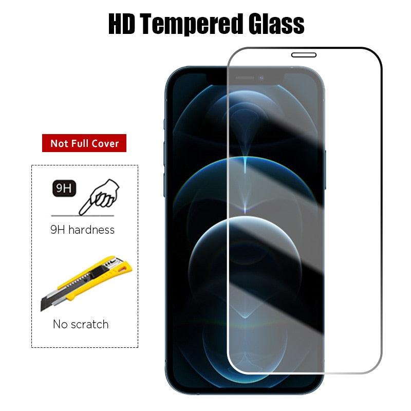 6in1 Tempered Glass for iPhone 11 12 13 14 Pro XR XS Max Camera Screen Protector for iPhone 12 Pro Max Mini 7 8 6 6S Plus Glass 9H Anti Scratch Shatterproof Ultra Clear Screen Protector