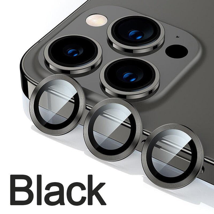 Full Cover Frame Glass Camera Lens Protector For iPhone 14 Plus Lens Glass For iPhone 11 12 13 Pro Max Mini Premium Tempered Glass Film Aluminum Alloy Lens Ring Cover Camera Protector