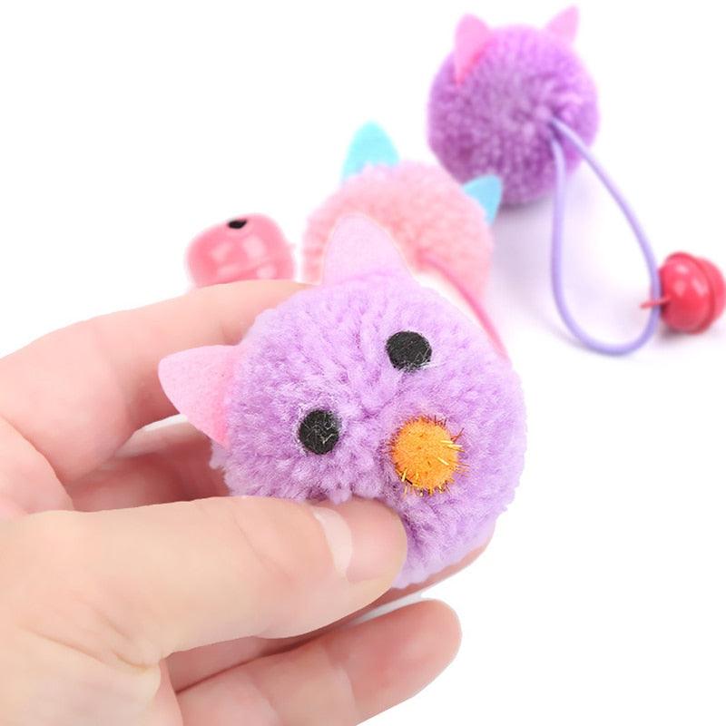 4pcs/lot Plush Mouse Cat Toy Cute Bell Mice Funny Cat Toys Cute Plush Teeth Cleaning Balls Chewing Soft Molar Toy Faux Pet Toy Colorful Plush Mouse Head with Bell Rope Cat Toy Interactive Cat Toy