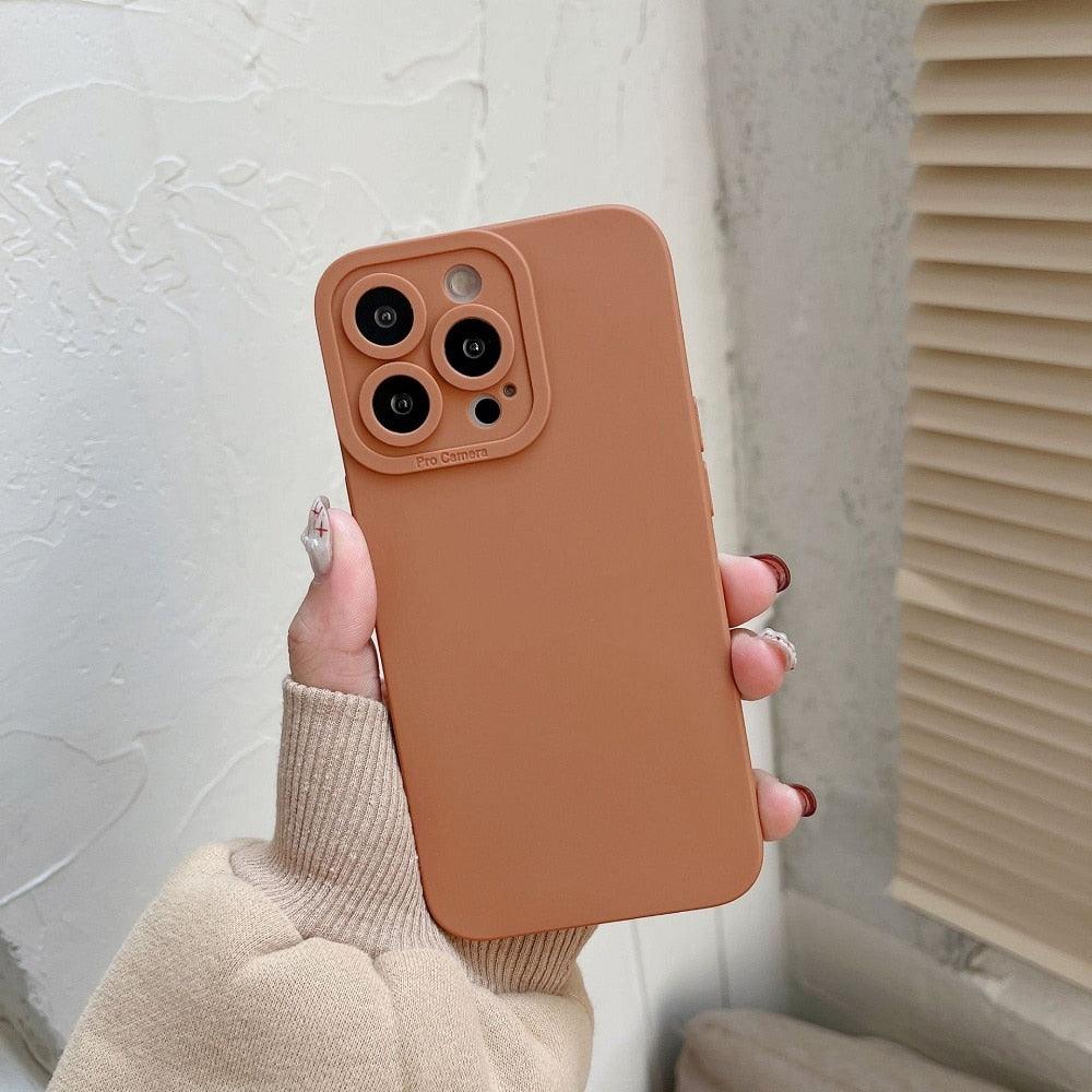 Bright Colors Soft Silicone Phone Case For iPhone 11 Pro Max X XR XS Max 7 8 6S Plus Mini Camera Protection Back Cover Silicone Camera Protection Case Soft Scratch-Resistant Case For Iphone