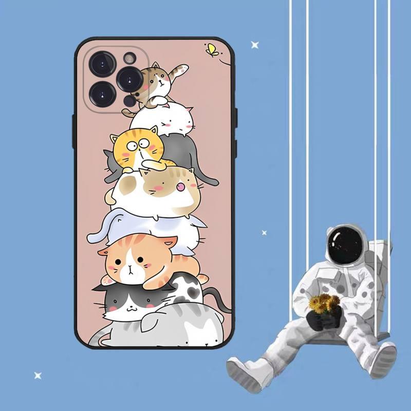 Cat Cute Art Phone Case For Iphone 8 7 6 6s Plus X Se 2020 Xr Xs 14 11 12 13 Mini Pro Max Mobile Case  Transparent Soft Protective Clear Case Compatible For Iphone