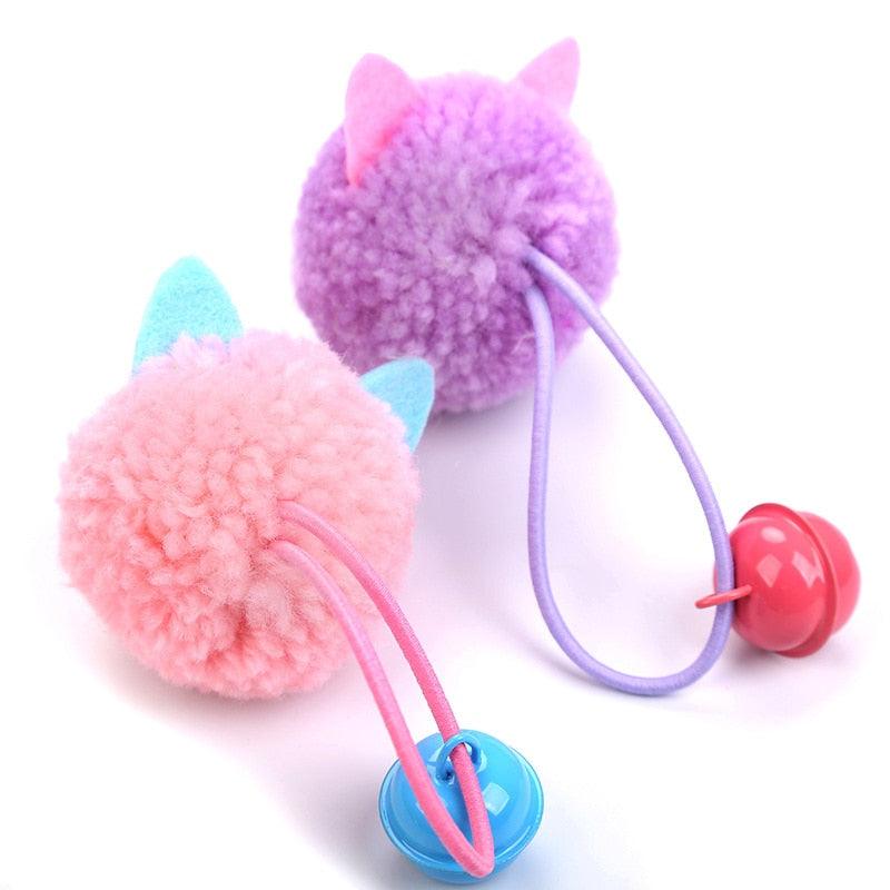 4pcs/lot Plush Mouse Cat Toy Cute Bell Mice Funny Cat Toys Cute Plush Teeth Cleaning Balls Chewing Soft Molar Toy Faux Pet Toy Colorful Plush Mouse Head with Bell Rope Cat Toy Interactive Cat Toy