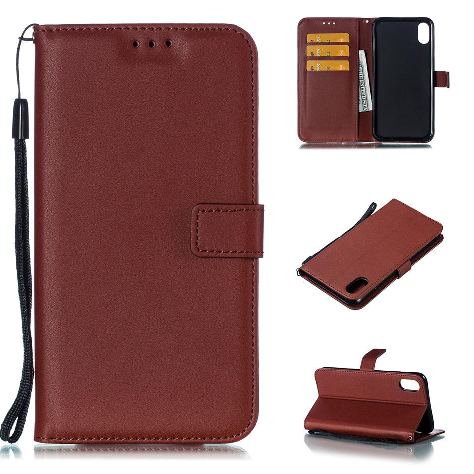 Solid Color Leather Wallet Case For iPhone 14 XS MAX 11 Pro 12 mini 13 Flip Cover Card Slot Mobile Phone Case  Wallet Mobile Phone Case Leather Flip Case Wallet Colorful Protective Case