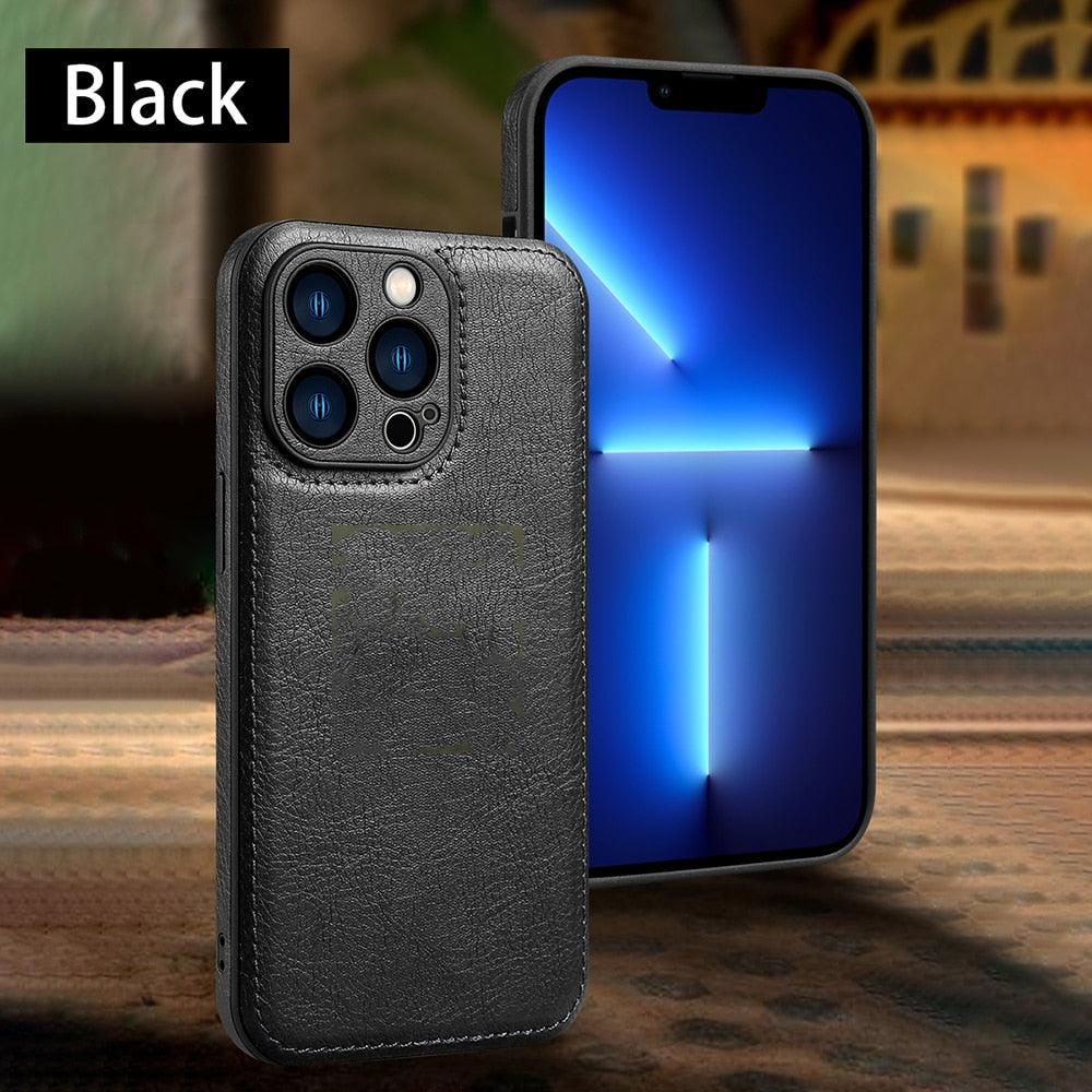 Luxury PU leather Phone Case For iPhone 14 13 Pro Max 12Pro 11Pro Max 13 12 Pro XS MAX XR X SE 7 8 plus Fashion Back Cover Leather Back Case for iPhone 14 Pro  Shockproof Cover for iPhone