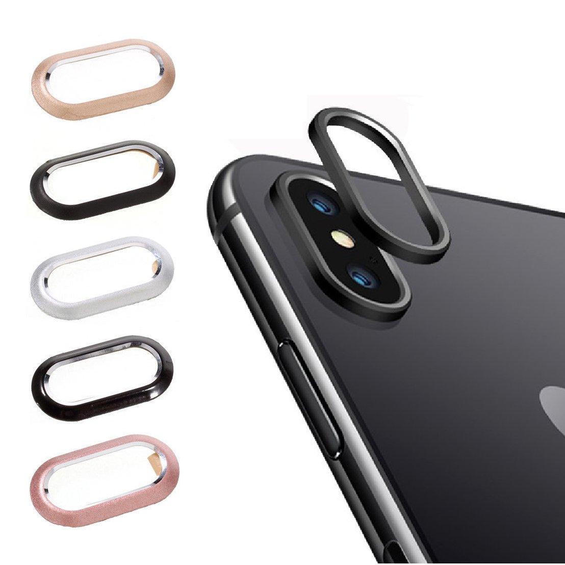 2 In 1 Metal Camera Lens Protector For Iphone 7 8 Plus X Lens Protective Circle Ring Cover With Tempered Glass For Iphone X Scratch Resistant Hd Tempered Glass Camera Screen Protector