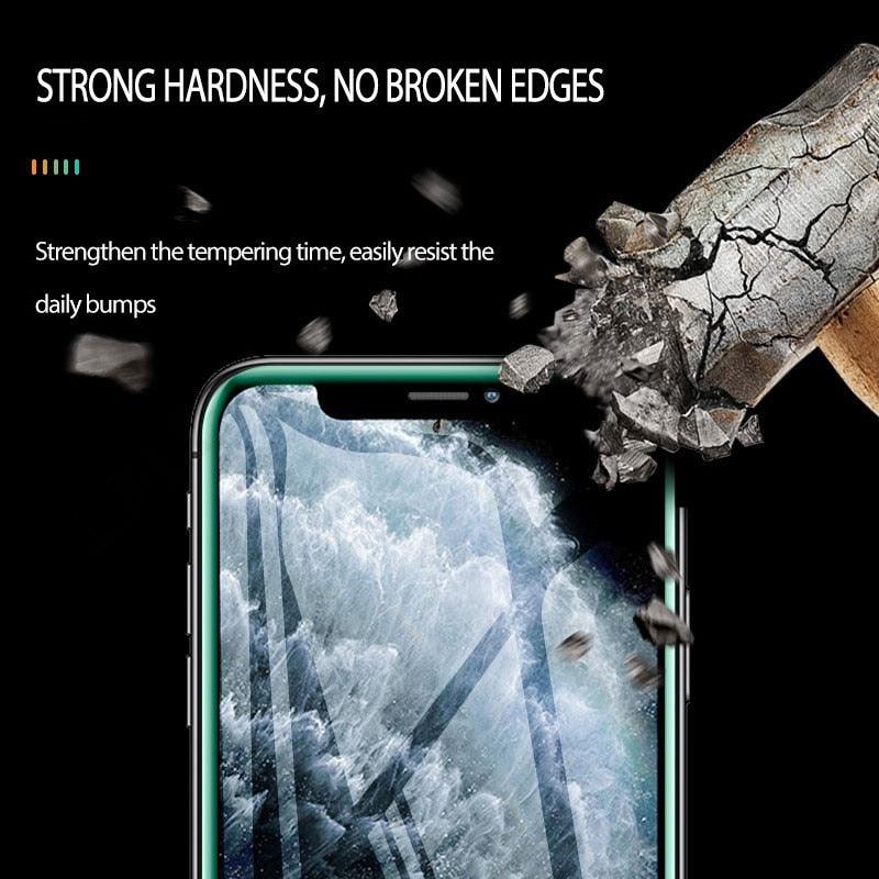 Full Cover Luminous Screen Protectors for IPhone 11 12 13 Pro Max Mini Glowing Tempered Glass for IPhone Xs MAX X XR SE Glass Luminous Screen Protectors Tempered-Glass Screen Protector Compatible with iPhone