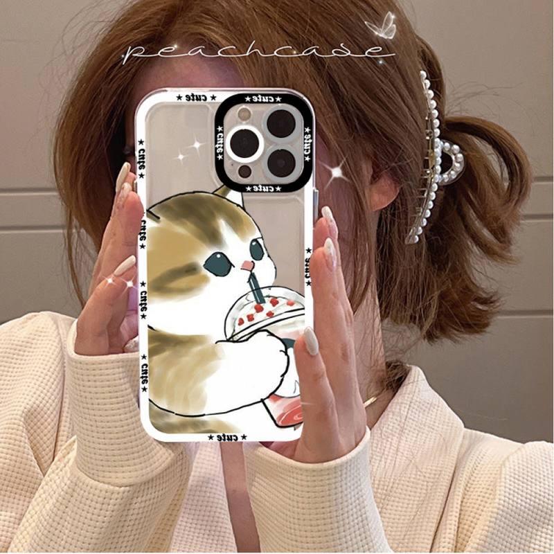 Cute Cat Phone Case for iPhone 11 12 13 Mini Pro Max 14 Pro Max Case shell  Blank Printable Phone Case for Soft Rubber Cool Polish  Phone Case