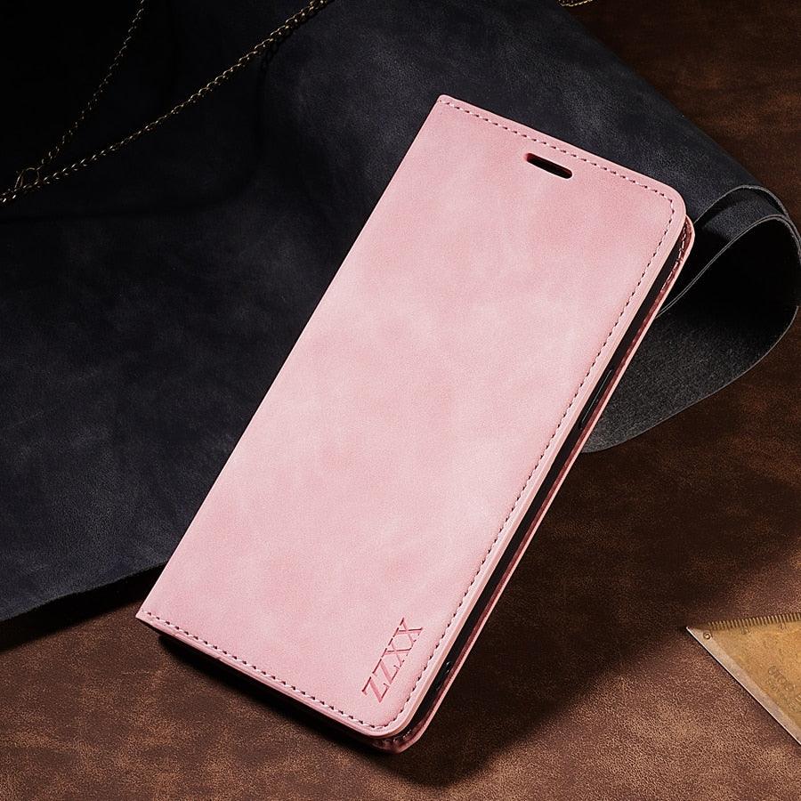 Wallet Skin Friendly Magnetic Flip With Card Slot Leather Case For iPhone 14 Pro Max 13 12 11 SE X XR XS Max Popular PU Leather Impact Resistant Built-In Magnet Card Holder Pockets Stand Function