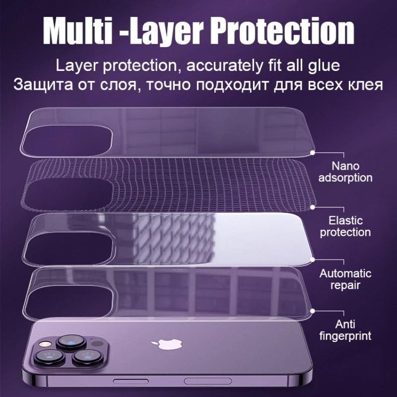 Film for IPhone 13 14 Pro Max 12 Mini Back Screen Protector for iPhone 11 12 PRO XS MAX XR X 8 7 Plus SE Back Film Not-Glass Back Tempered Glass Protector Rear Film Premium HD Clarity Back Protector