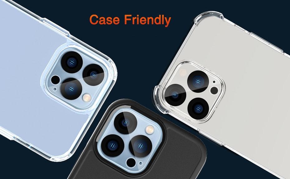 3PCS Pack Tempered Glass Camera Lens Protector for iPhone 14 Pro max 9H Hardness Scratch Resistant for iPhone 14 Plus 13 12 11 Screen Protector with Camera Lens Case